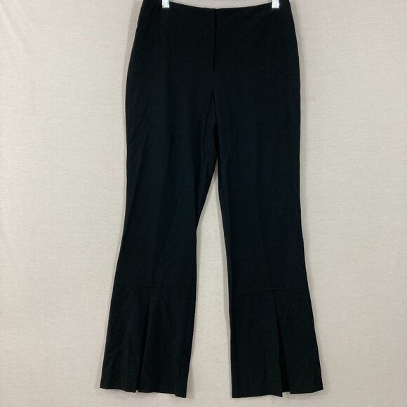 White House Black Market Soft Flowy Black Flare Leg Pants size 10 Preppy - Picture 1 of 11